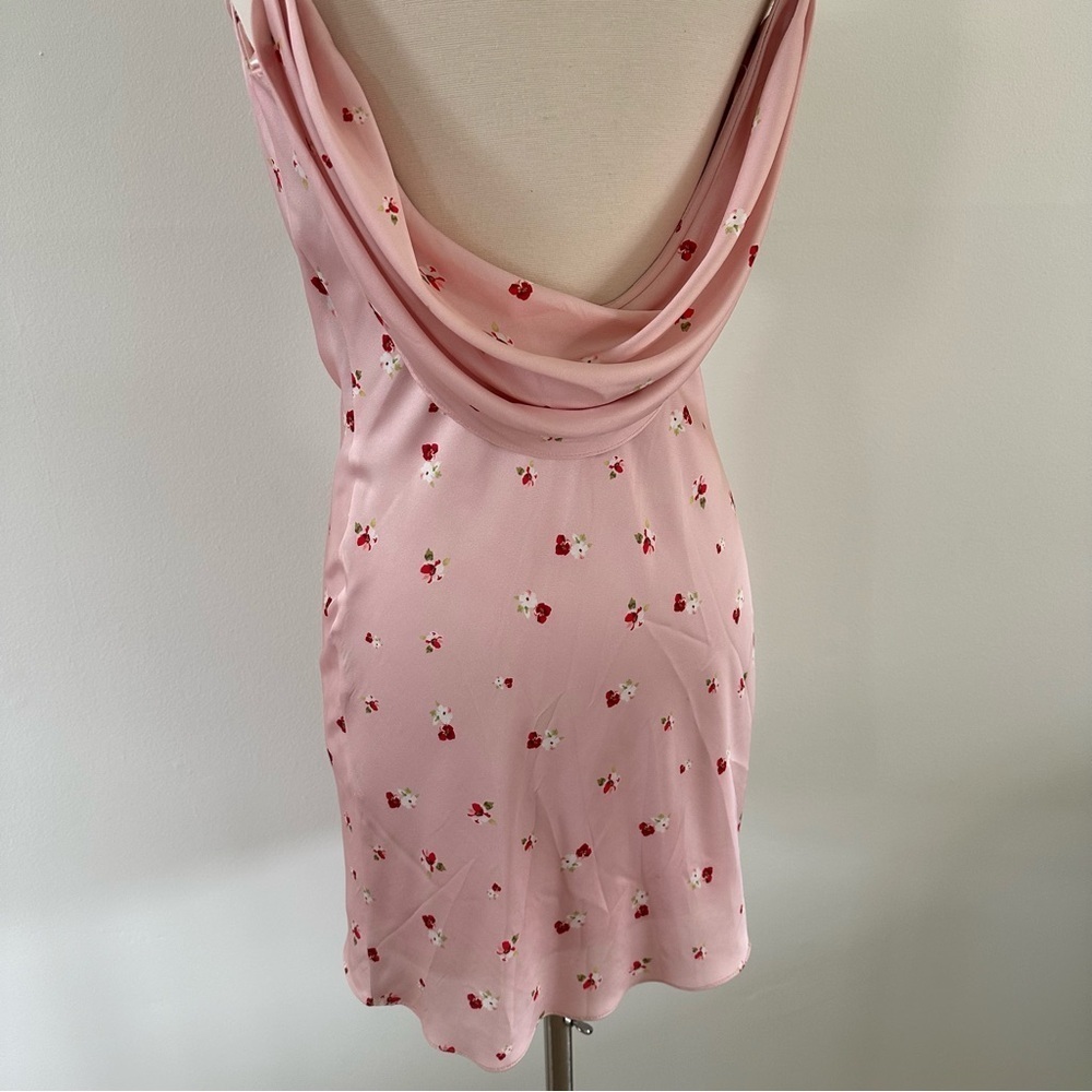 Ieena for Mac Duggal Floral Mini Dress Sz 0 Satin - Picture 11 of 13